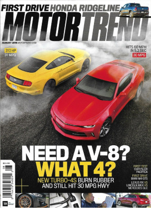 MOTOR TREND 2016 AUG - M4 GTS, CAMARO v MUSTANG, V12 VANTAGE